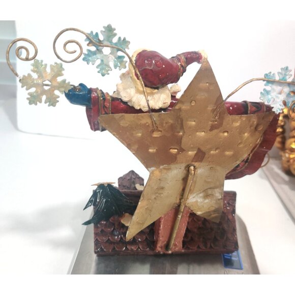 Vintage 2000 Christmas Stocking Hanger Ornate Metal Santa Chimney Tree TMD - Picture 4 of 16